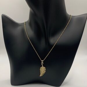 Avon Silver-Plated Gold-tone Leaf Pendant Necklace